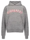 Dsquared2 Hooded Kangaroo Pocket Sweater With Ribbed Cuffs In Gray