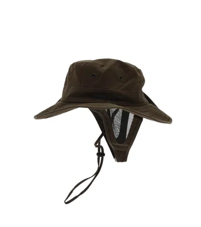 Dsquared2 Men Olive Green Solid Bucket Hat In Brown