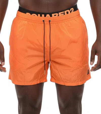 Dsquared2 Orange Solid Swim Shorts