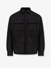 Dsquared2 Black Jacket With Classic Collar And Logo Print On The Rear In Tech Fabric Man In Black