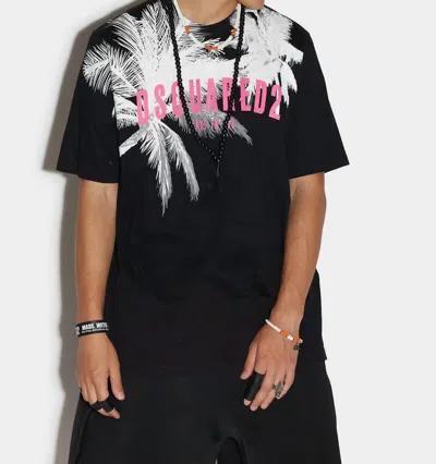 Dsquared2 Men's Palms Slouch T-shirt In Black