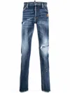 Dsquared2 Blue Five Pocket Pants For Men In Navy Blue