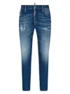 Dsquared2 Distressed Skinny Jeans In Blue Navy