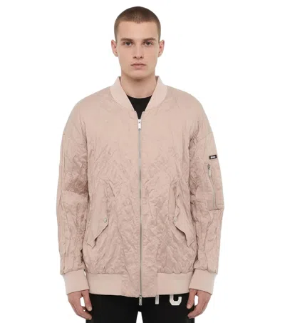 Dsquared2 Crinkled-effect Cotton Jacket In Nude