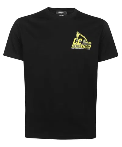 Dsquared2 Men's Printed Cotton T-shirt In Black For Ss23