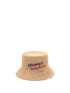Dsquared2 Beige Hat With Logo Lettering Embroidery On The Front In Multicolor