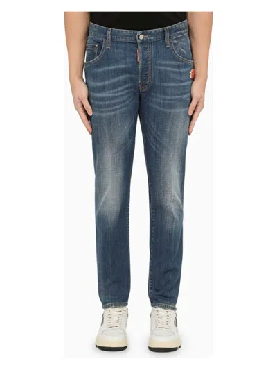 DSQUARED2 MEN'S REGULAR WASHED DENIM JEANS