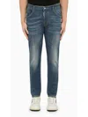 Dsquared2 Regular Blue Washed Denim Jeans Men In Blue