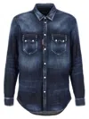 Dsquared2 Dan Shirt In Washed Blue Denim In Blue
