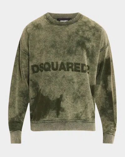 Dsquared2 Men's Relaxed Crew Sweatshirt In Military/g