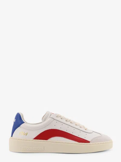 Dsquared2 Men Rider Leather Low-top Sneakers In White