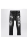 Dsquared2 Rocky Mountains Black Washed Jeans With Wear In Black