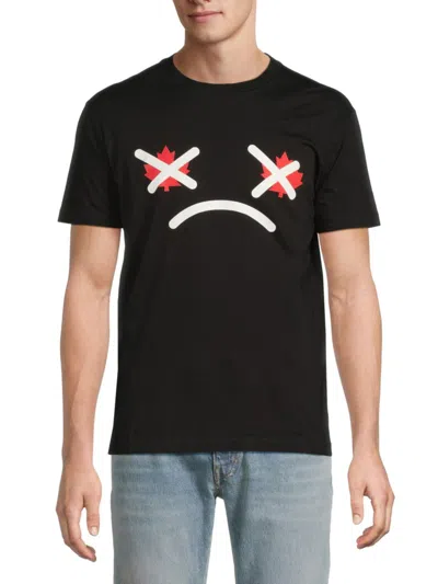 DSQUARED2 MEN'S SAD FACE GRAPHIC COTTON T-SHIRT