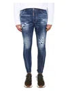 Dsquared2 Stylish Distressed Jeans With Contrast Stitching In Blue