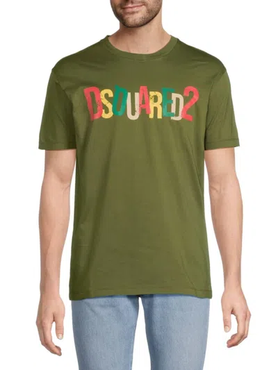 DSQUARED2 MEN'S SCRAMBLED LOGO COTTON T-SHIRT