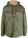 Dsquared2 Quilted Nylon Overshirt Jacket In Sage