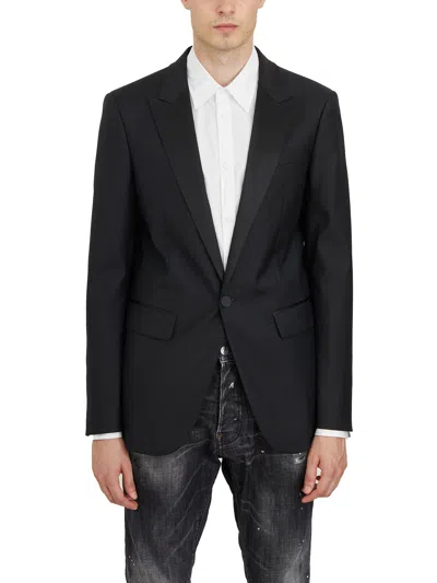 Dsquared2 Silk And Wool Blazer In Black