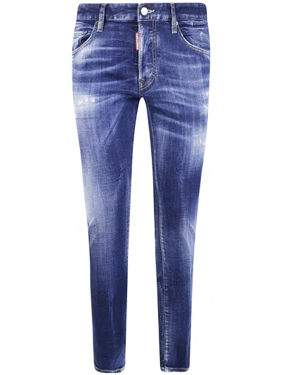 Dsquared2 Skater Jean Belt Loops Distressed Detailing In Blue