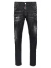 Dsquared2 Cool Gut Black Jeans With Belt Loops And Faded Effect In Denim Man