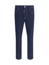 Dsquared2 Blue Jeans With Belt Loops And Logo Patch On The Rear In Denim Man In Blue