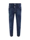 Dsquared2 Blue Five-pocket Skinny Jeans With Lived Effect In Blue