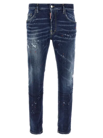 Dsquared2 Distressed Dark Blue Slim Fit Jeans
