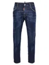 Dsquared2 Blue Jeans With Belt Loops And Logo Patch On The Rear In Blue