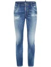 Dsquared2 Cotton Blend Distressed Effect Tapered Leg Trousers In Multicolor