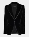 Dsquared2 Velvet Blazer In Black
