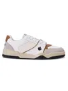 Dsquared2 Spiker Leaf-embroidered Leather Sneakers In Brown