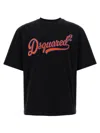 Dsquared2 Black Cotton T-shirt With Vibrant Logo In Black