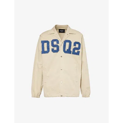 Dsquared2 Mens Stone Brand-embellished Relaxed-fit Stretch-cotton Jacket