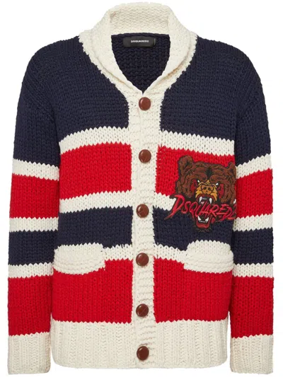 DSQUARED2 MEN'S STRIPED CREWNECK | SIZE LARGE | S74HA1449D13031
