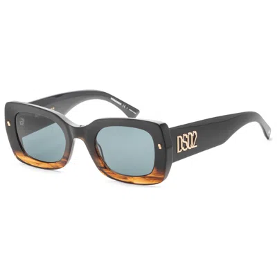 Dsquared2 Logo-lettering Square-frame Sunglasses In Black