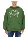 Dsquared2 Ragian Hoodie Sweatshirt With Lettering Print In Green