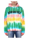 Dsquared2 Logo Print Hoodie Man Sweatshirt Sky Blue Size Xxl Cotton In Multicolour