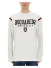 Dsquared2 Varsity Logo Long Sleeved T-shirt In White