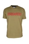 Dsquared2 Man T-shirt Camel Size Xl Cotton In Cream