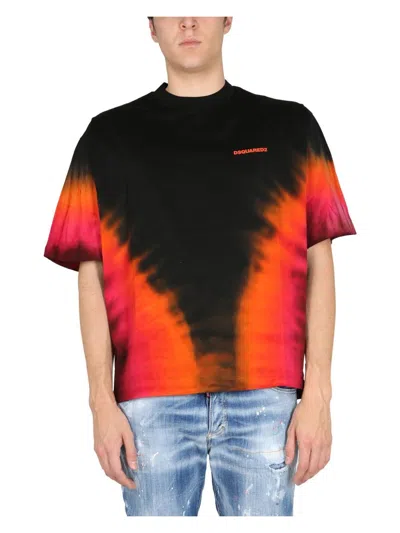 DSQUARED2 MEN'S T-SHIRT D2 FLAME | SIZE SMALL | S74GD1114
