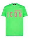 Dsquared2 Icon Logo-print Cotton T-shirt In Green Fluo