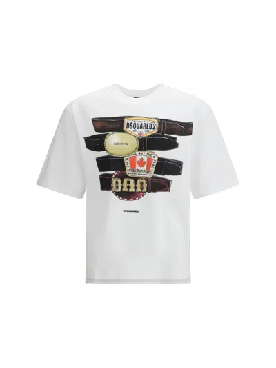 Dsquared2 Men T-shirt In Cotton With Graphic Print In Multi