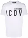 Dsquared2 White Crewneck T-shirt With Maxi Logo Print On The Front In White,black