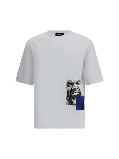 Dsquared2 Men T-shirt With Print In Gray