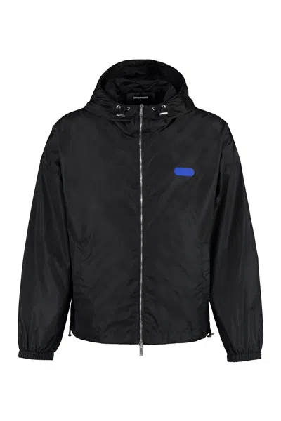 DSQUARED2 MEN'S TECHNICAL FABRIC HOODED JACKET