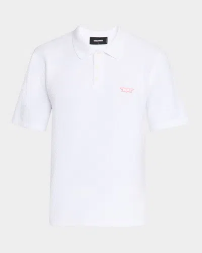 Dsquared2 Men's Tennis Fit Polo Shirt In White