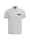 Dsquared2 White Polo Shirt With Embroidered Logo On The Front In Gray