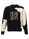 Dsquared2 Crew Neck Sweater With Bold Intarsia Pattern In Multi