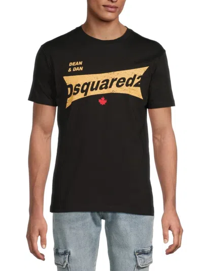 Dsquared2 Men's Varsity Logo Cotton T-shirt In Black