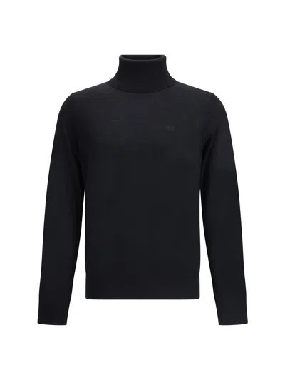 Dsquared2 Men Virgin Wool Turtleneck Sweater In Black