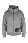 Dsquared2 Heather Gray Zip Cardigan With Graphics In Gray